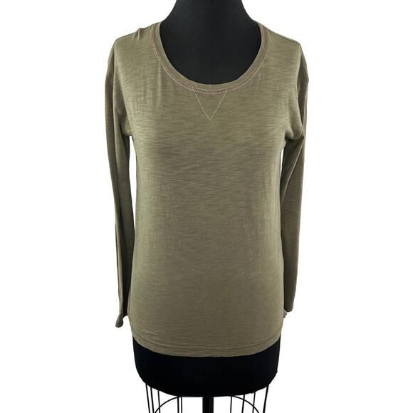 Hartford Alternative Classics Olive Green Long Sleeve 100% Cotton Top Size 1 - Picture 1 of 7